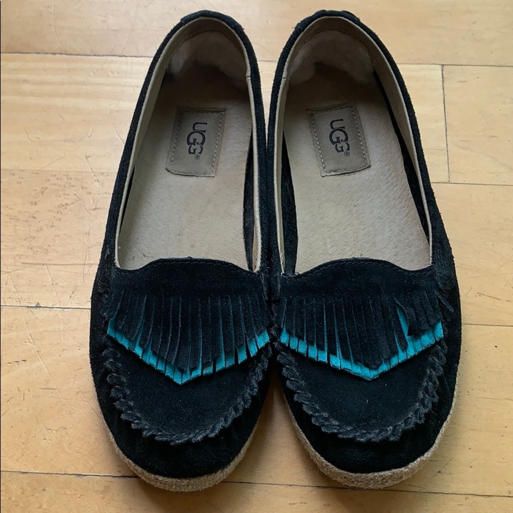 UGG Shiri Fringe Moccasin Flats